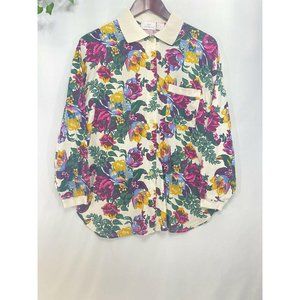 Floral Blouse Medium Satin and Beaux Grandmacore